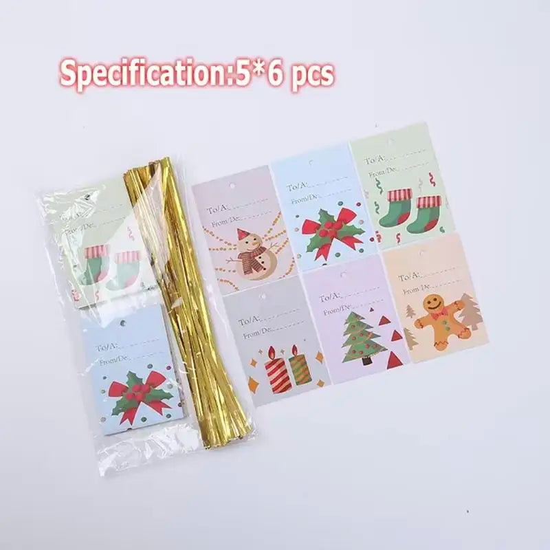 50PCS Christmas Gift Wrapping Set (25 Colorful Bags + 25 Tags) – Random Patterns, Say Goodbye to Single-Style Gift Bags, Perfect