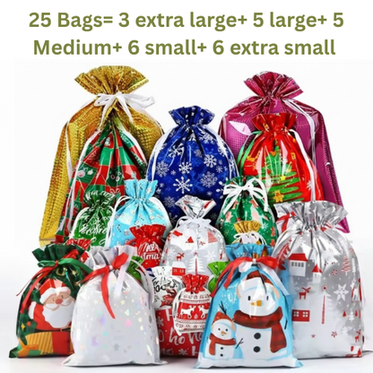 Christmas Drawstring Gift Bags – Perfect for Gifting & Parties!