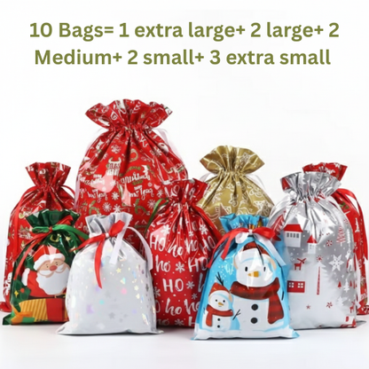 Christmas Drawstring Gift Bags – Perfect for Gifting & Parties!